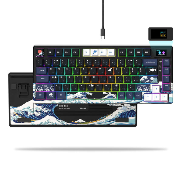 Compact Mechanical Keyboard with OLED Display and Hot-Swappable Switches