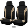 A black memory foam seat cushion with beige accents shown from the side.