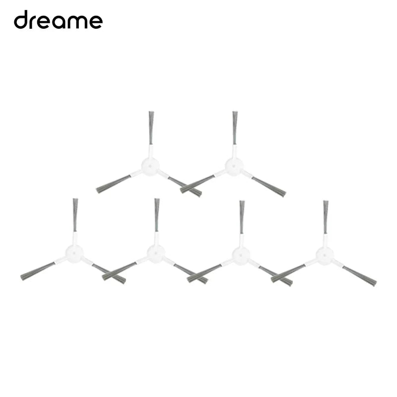A set of replacement parts for a Dreame robot vacuum cleaner, including various components.
