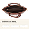 Vintage Croc-Embossed Structured Satchel Handbag