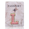 Embroidered Letter Passport Holder with Card Pocket