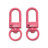 A pair of pink alloy lobster clasp hooks for DIY jewelry making