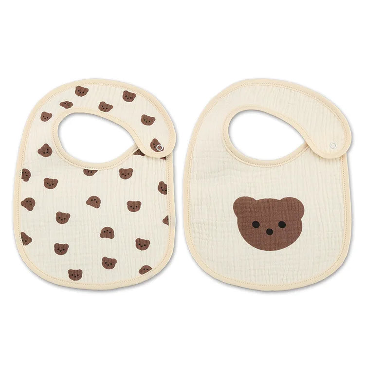 Soft Cotton Baby Bibs with Waterproof Backing – Set of 2