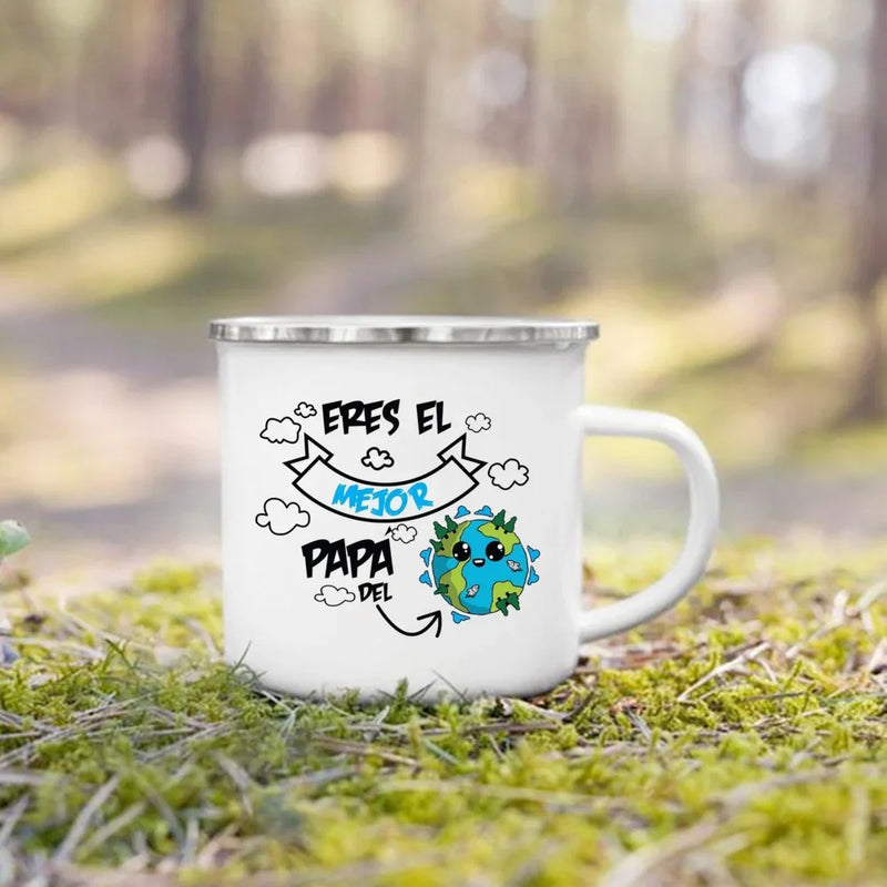 Mug de Camping en Émail « Meilleurs Parents »