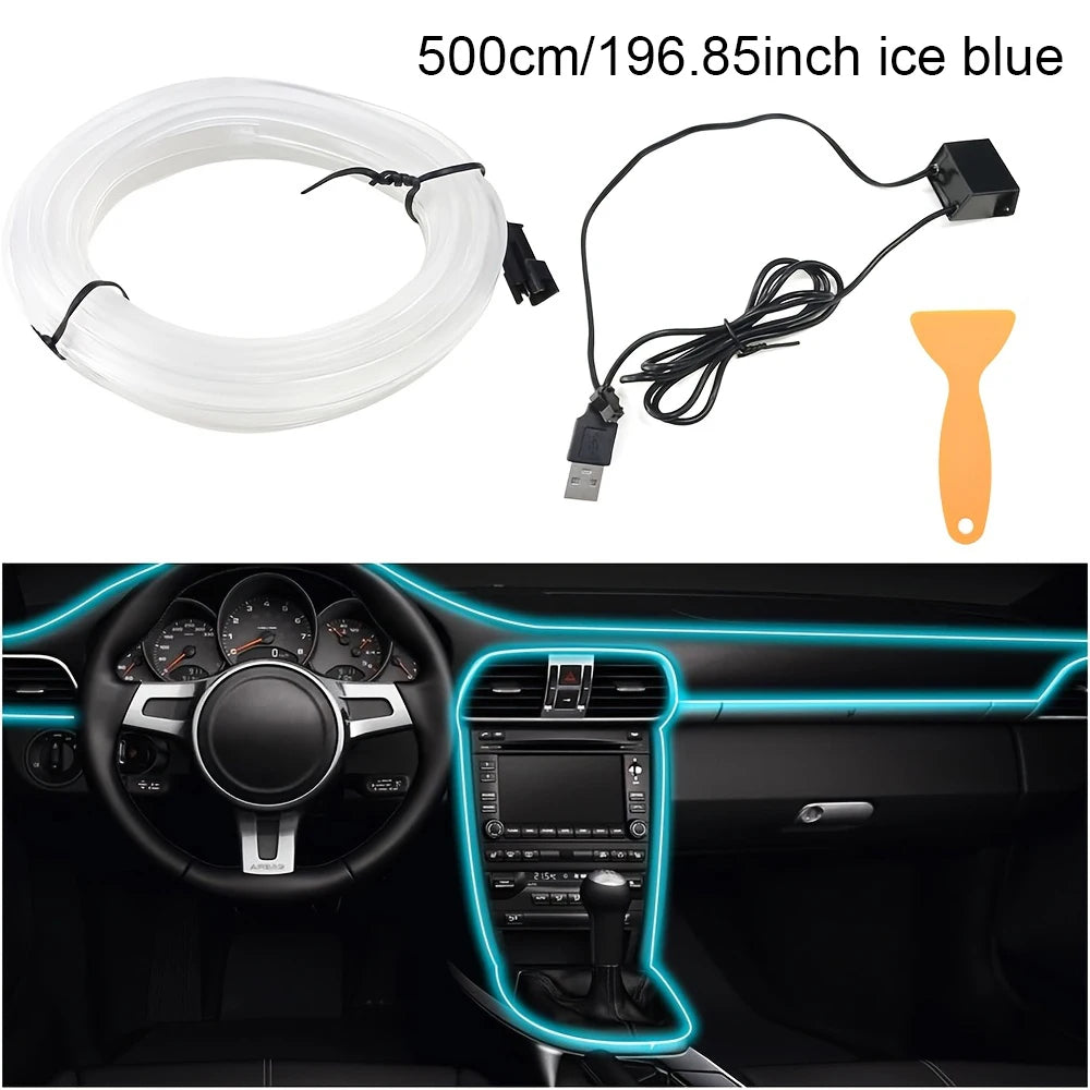 USB Powered EL Wire Ambient Light Strip for Car Interior