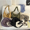 Cotton Canvas Crossbody Bag with Large Capacity
