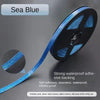 Blue decorative seam strip for tile gaps featuring strong waterproof self-adhesive backing