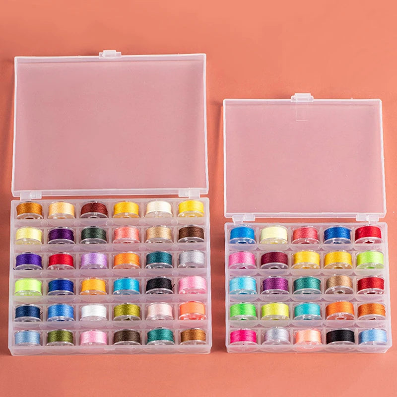 Pre-filled Sewing Bobbins Set with Storage Case