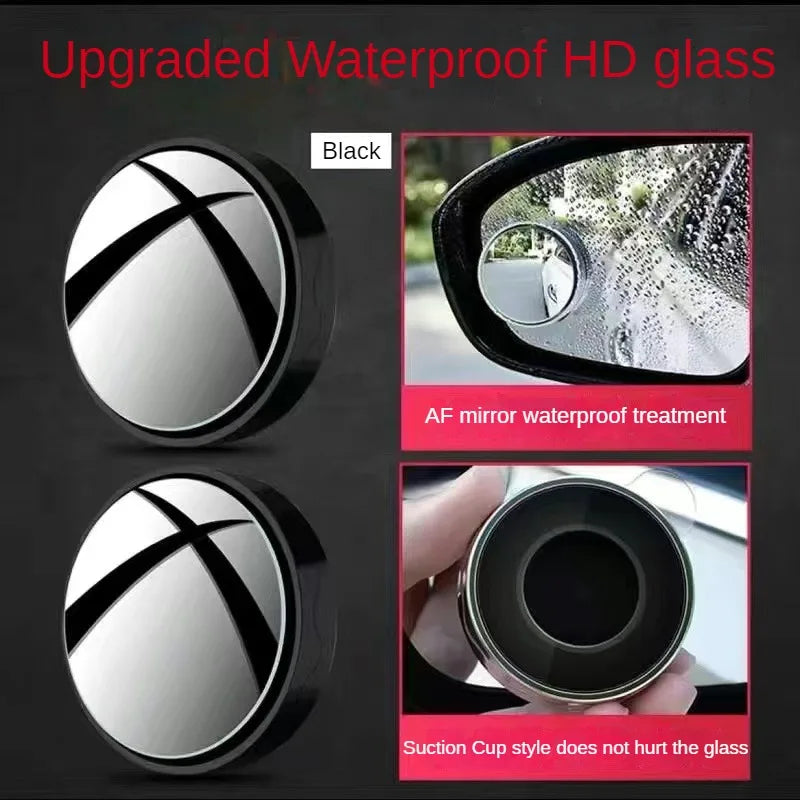 Black upgraded waterproof HD glass mirror for car rearview