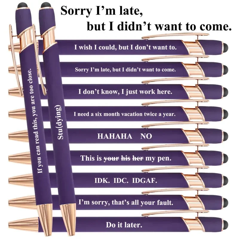 Inspirational Retractable Metal Ballpoint Pens (Set of 10)