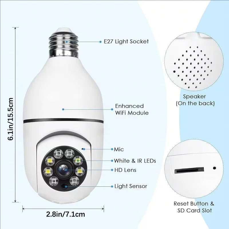 360° Wireless PTZ Security Camera with Night Vision