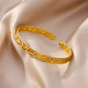 Adjustable Gold-Tone Stainless Steel Cuff Bracelet