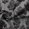 Gray and Black Damask Print Duvet Cover Set with Honeycomb Motif