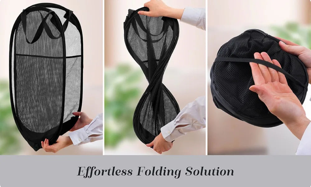 Collapsible Mesh Laundry Basket with Handles