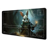 Fantasy Card Playmat with Rabbit Archer & Raccoon Design