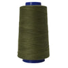 A spool of heavy-duty waterproof bonded polyester thread in olive green.