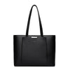 Genuine Leather Tote Bag with Multiple Pockets &amp; Zipper Closure