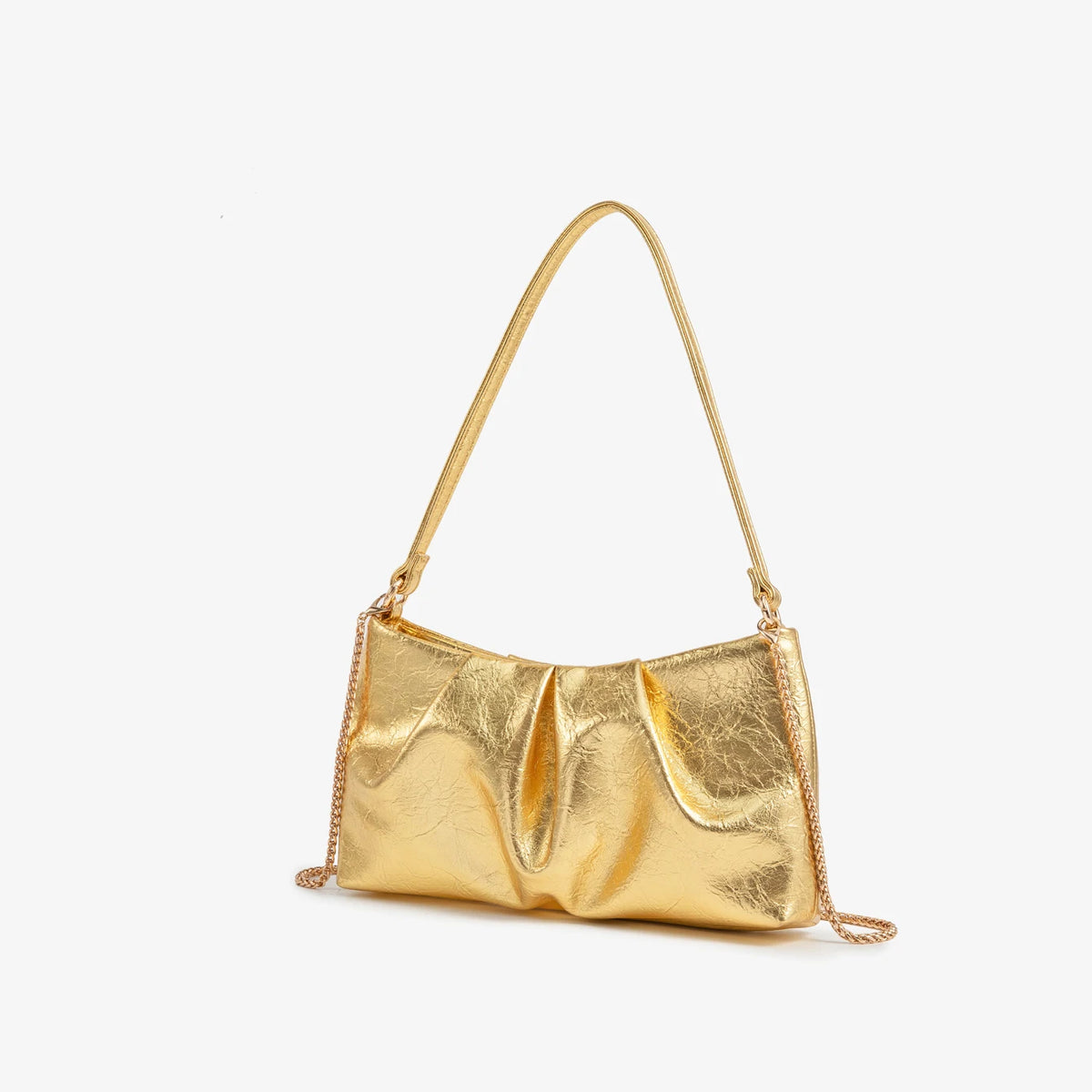 Elegant Chain Shoulder Bag with Crystal Accents