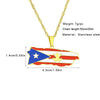 Stainless Steel Puerto Rico Map Pendant Necklace