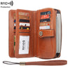 Vintage RFID-Blocking Large Capacity Wallet with Wrist Strap