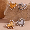 Pearl Heart Drop Earrings