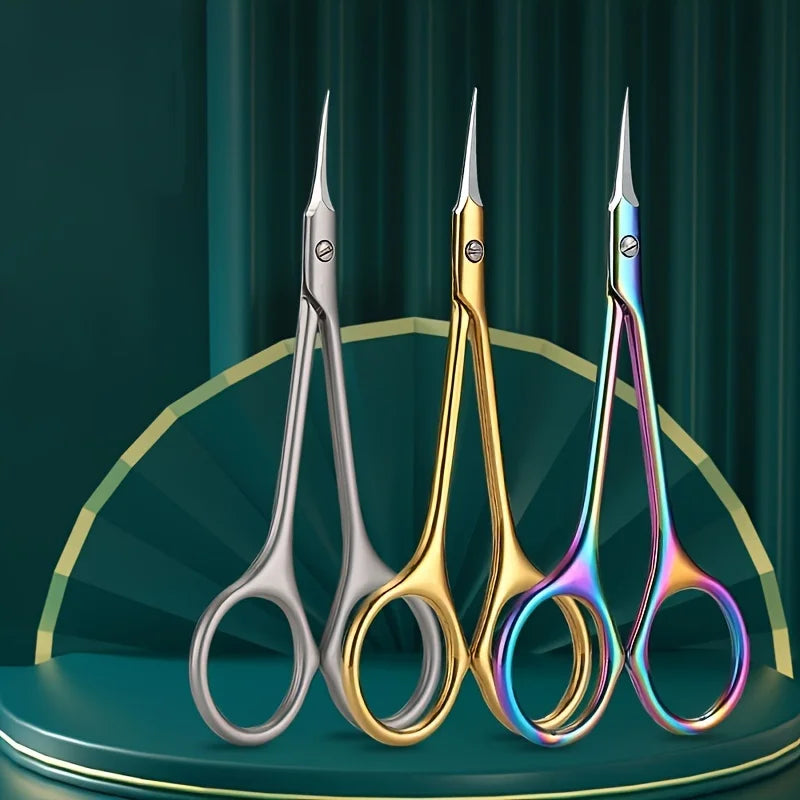 Precision Stainless Steel Cuticle Scissors with Curved Blade