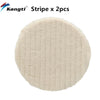 A circular beige car polishing wool pad with a foam backing for scratch removal.