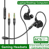 Wired Gaming Earbuds with Dual Microphone and Active Noise Cancellation