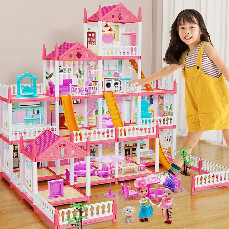 Enchanted Princess Castle DIY Dollhouse with LED Lights