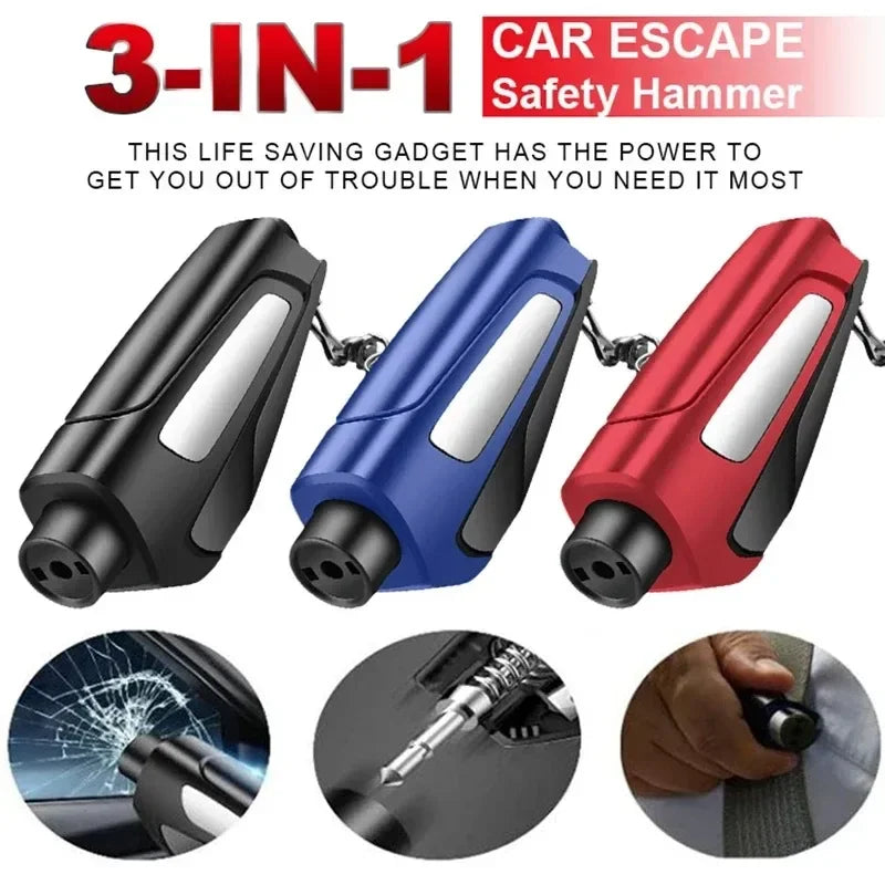 Compact Car Emergency Escape Tool with Window Breaker and Seatbelt Cutter