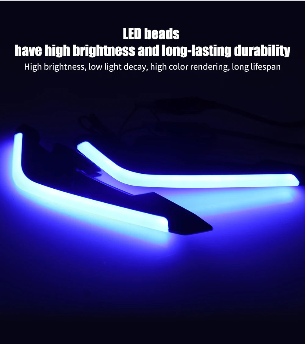 Motorcycle Front Side Spoiler Winglets with LED Light