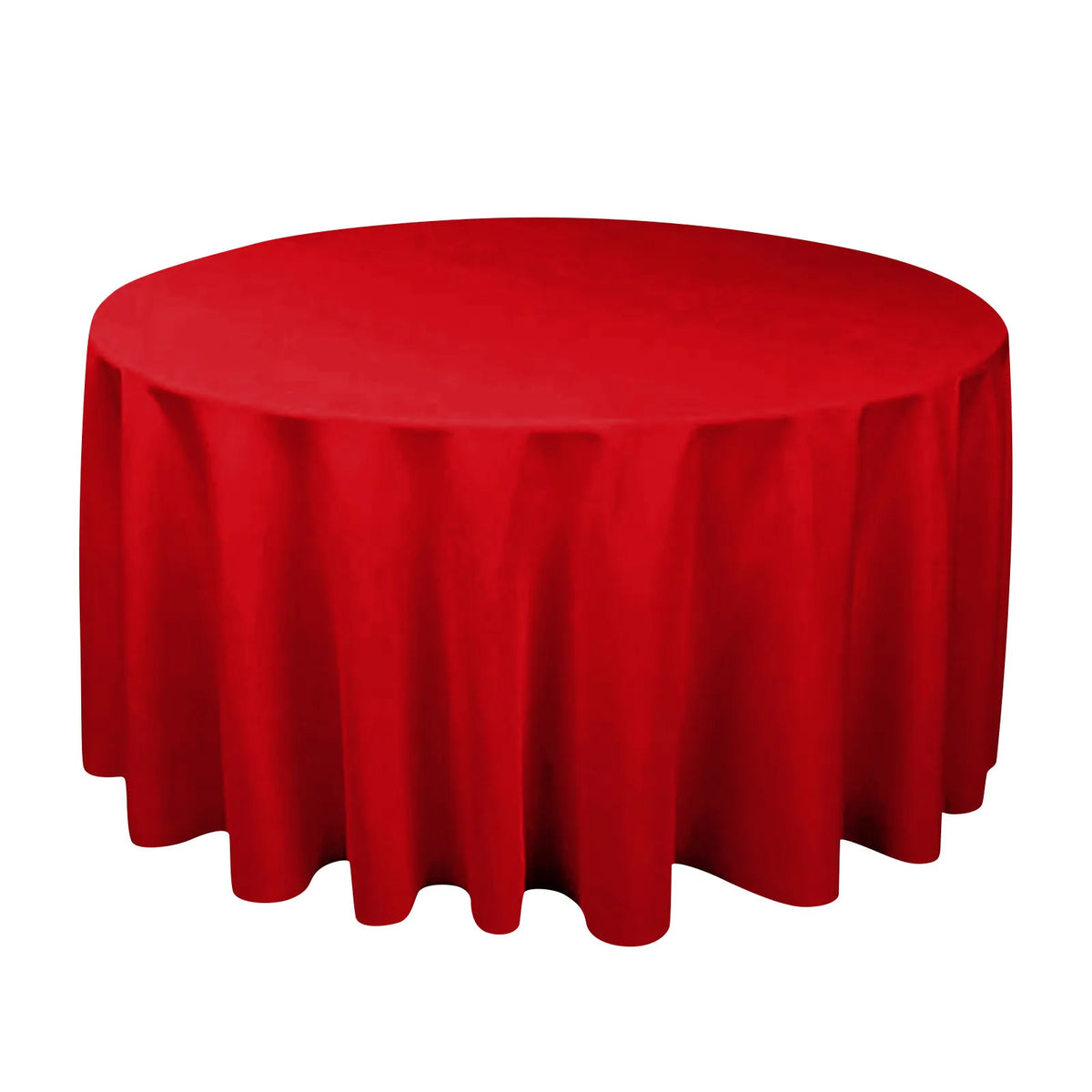 Round Solid Color Polyester Tablecloth for Weddings, Parties & Dining