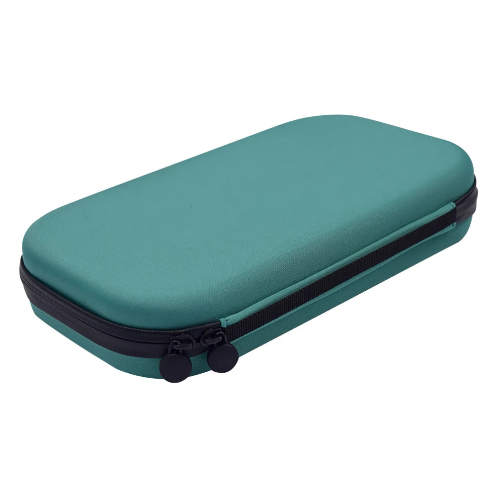 Teal shockproof EVA stethoscope storage case with a zippered organizer pouch