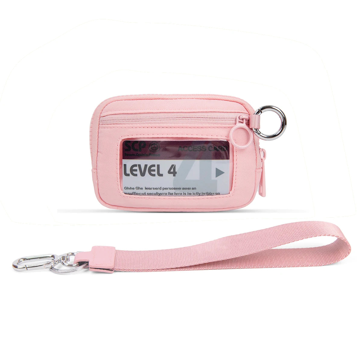 Checkered Card Case Wallet with Detachable Keychain and ID Window