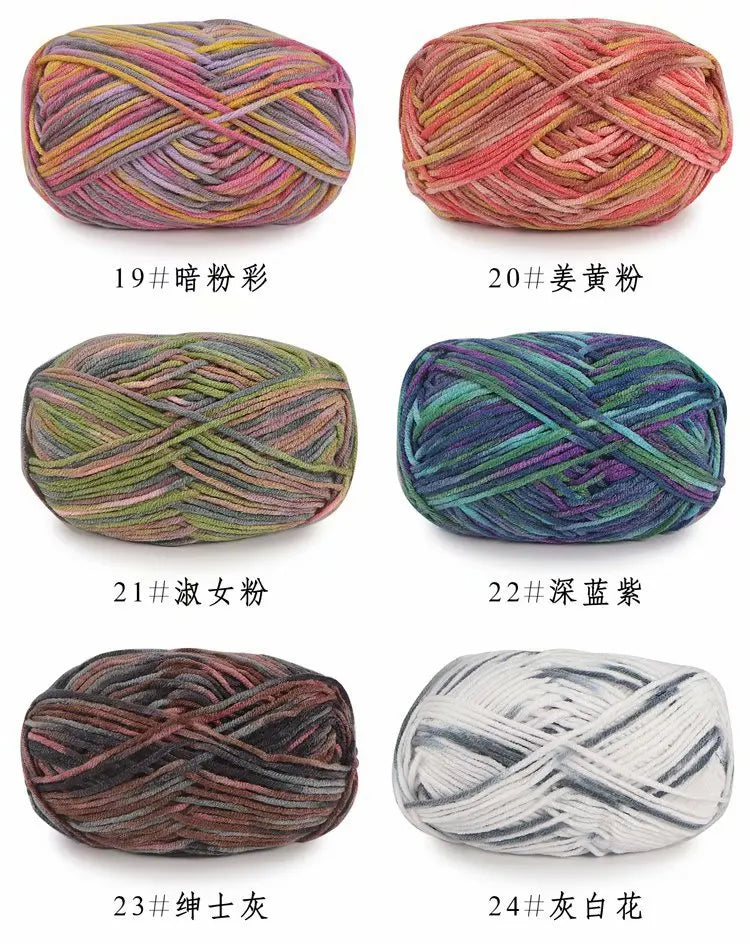 Section-Dyed Milk Cotton Yarn for Knitting and Crochet