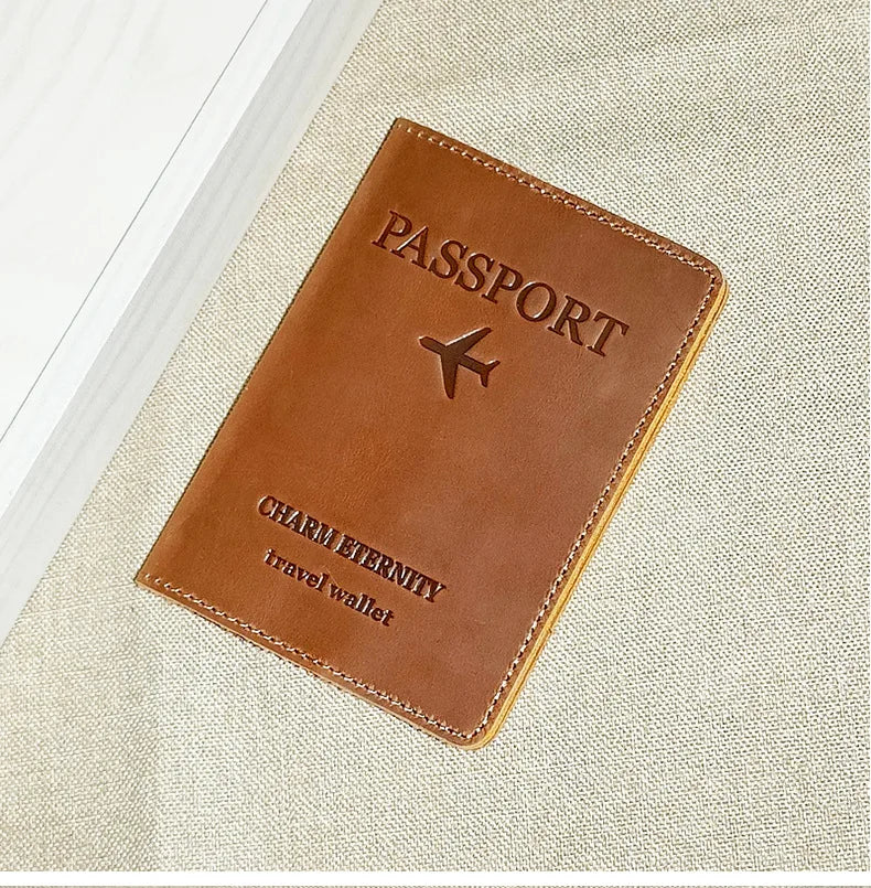 RFID-Blocking Leather Passport Holder