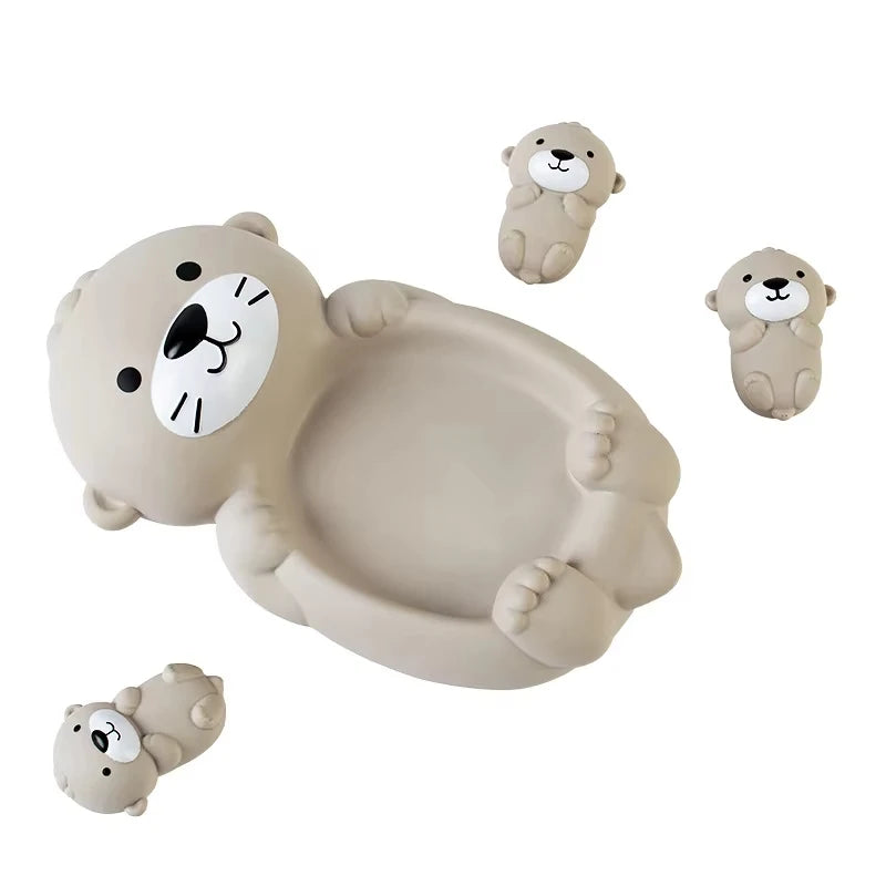 Glow-in-the-Dark Animal Bath Toy Set with Floating Net