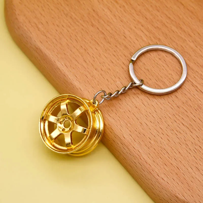 Gearbox Keychain with Turbo Hub and Brake Disc Pendant