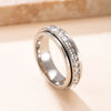 Titanium Steel Spinner Fidget Ring with Cubic Zirconia