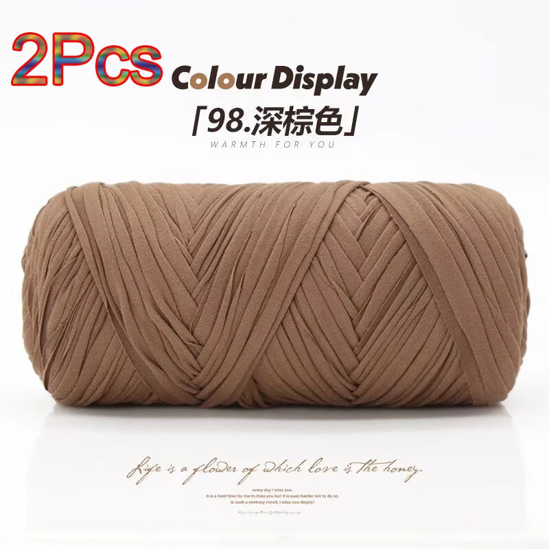 Elastic T-Shirt Yarn for Crochet and Knitting (2-Pack, 50m Each)