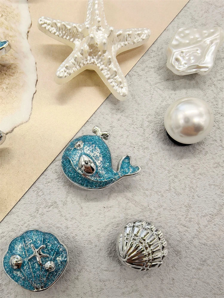 Beach-Themed Shoe Charms Set - 16 Pieces