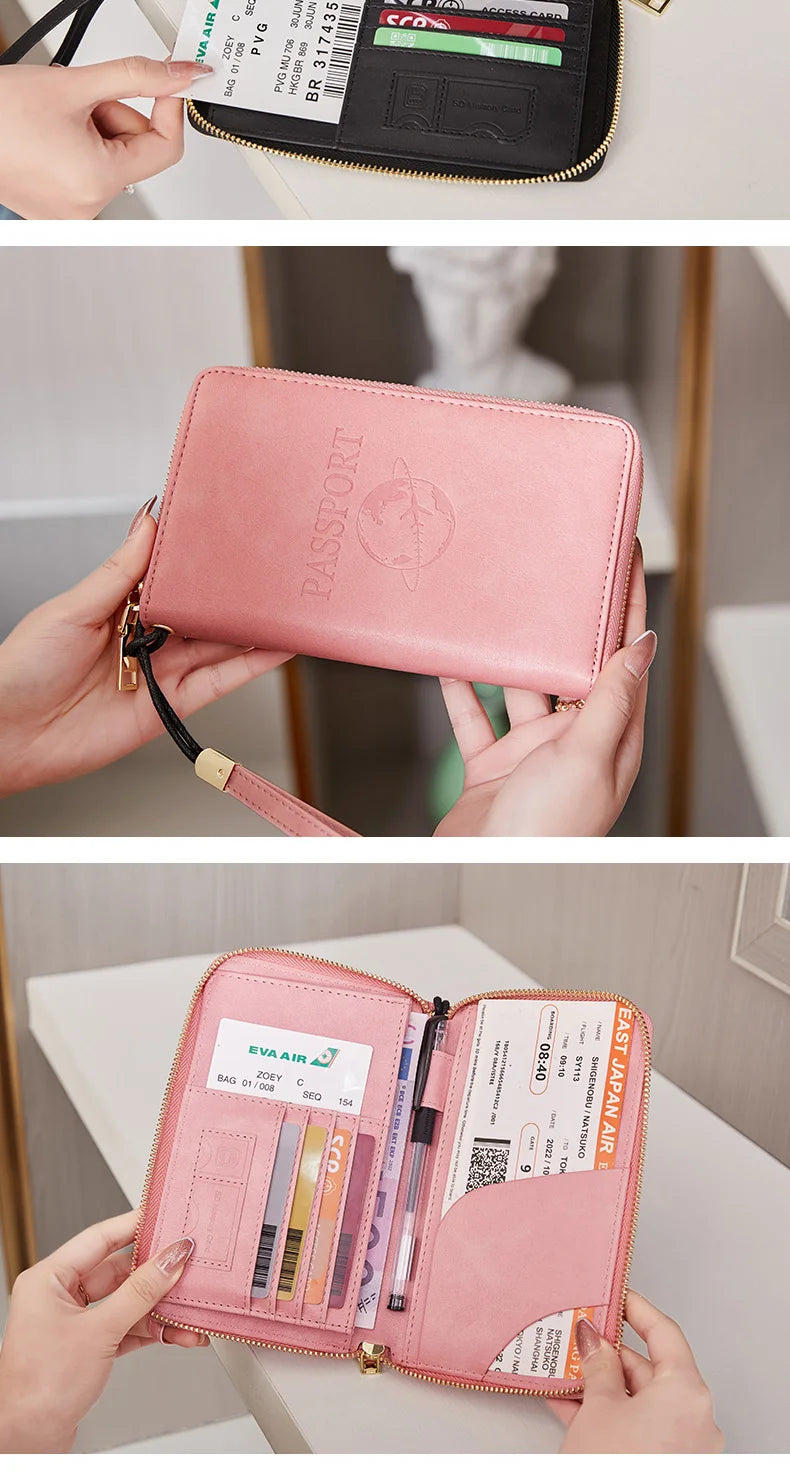 RFID-Blocking Travel Passport Holder with Card Slots