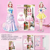 A set of magnetic clothing and a princess doll with a dress-up playset for creative kids