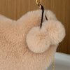 Faux Fur Heart Purse with Chain Strap