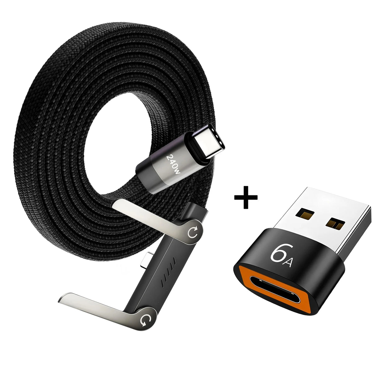 2-in-1 Foldable Charging Stand with Fast-Charge Cable