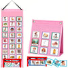 Pink visual schedule cards for daily routines and chore charts featuring various activities and tasks.