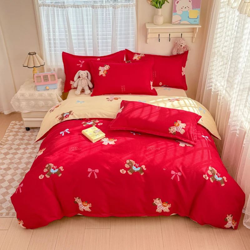 Brushed Polyester Duvet Cover with Matching Pillowcases