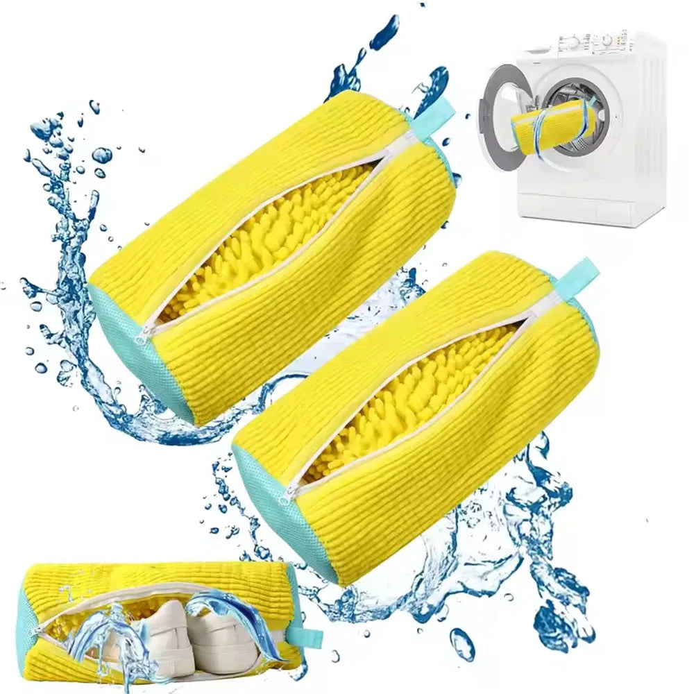 Mesh Shoe Wash Bag with Soft Fluff Lining