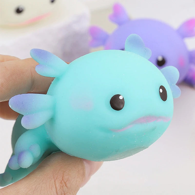Axolotl Squeeze Ball Stress Relief Toy - Slow Rising Squishy for Kids and Adults