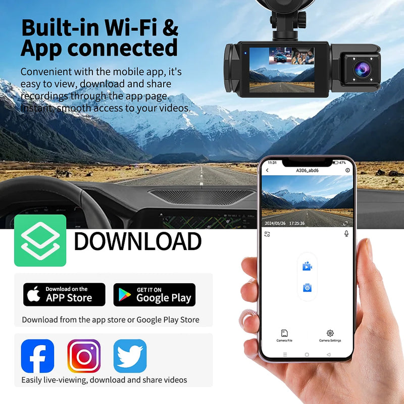 FHD 1080P Dash Cam with Night Vision & G-Sensor